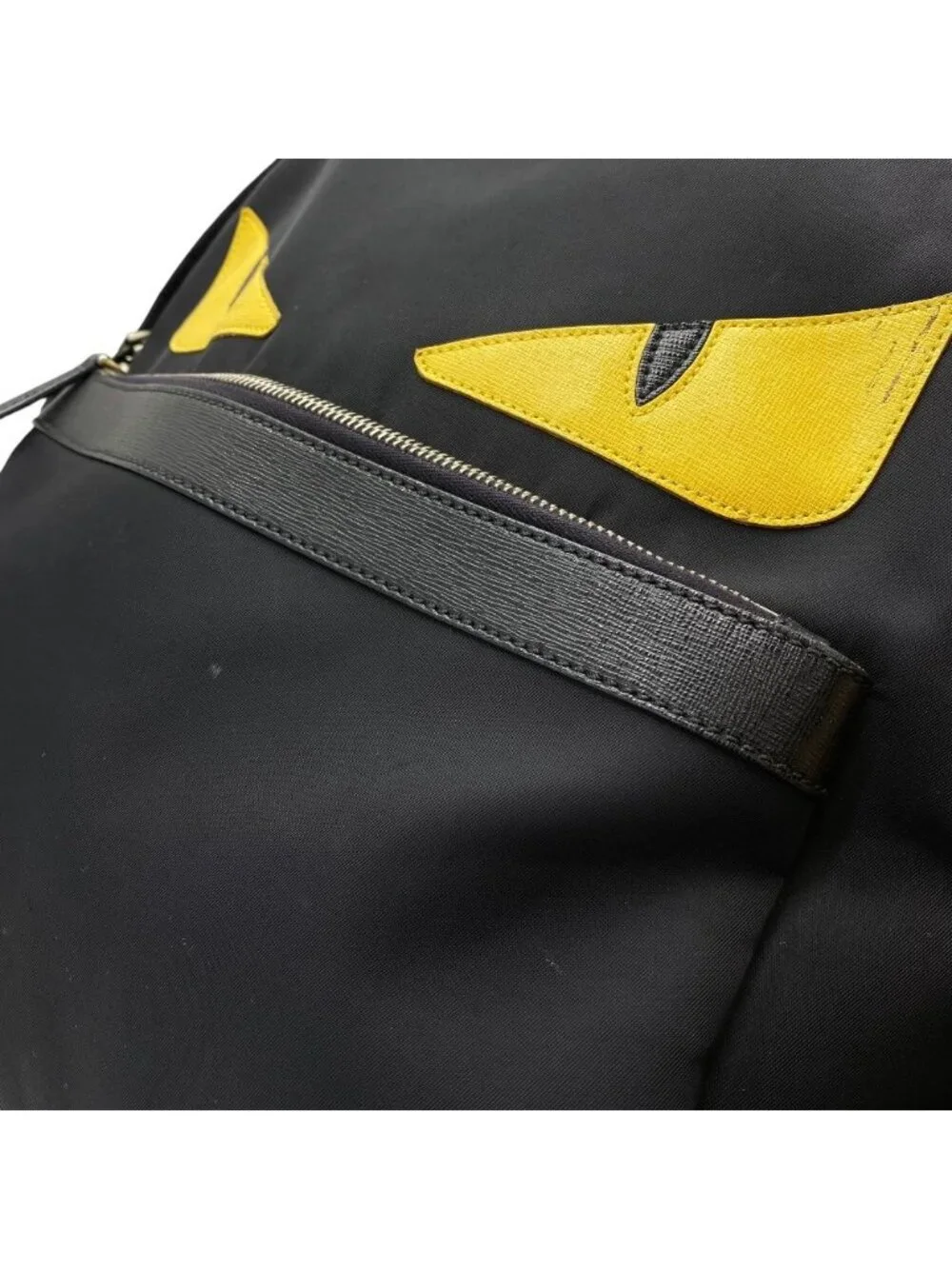 Fendi Backpack Monster Star Eye Bugs Nylon Leather Black Yellow Street